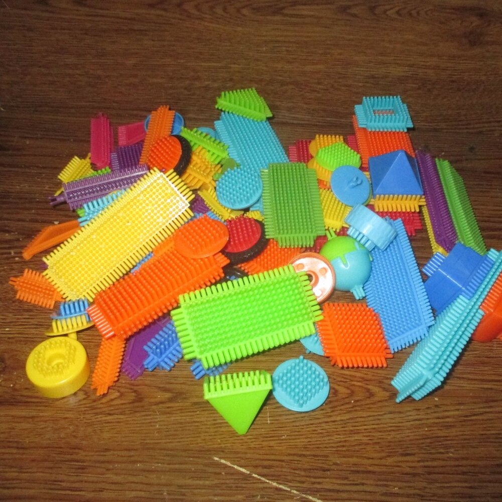 Bristle Blocks Building Blocks 60+ Piece Lot Creative Toys Wheels